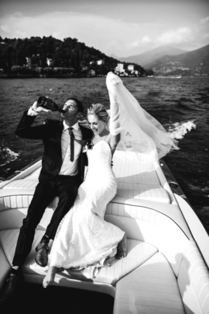 Destination wedding celebration on the water