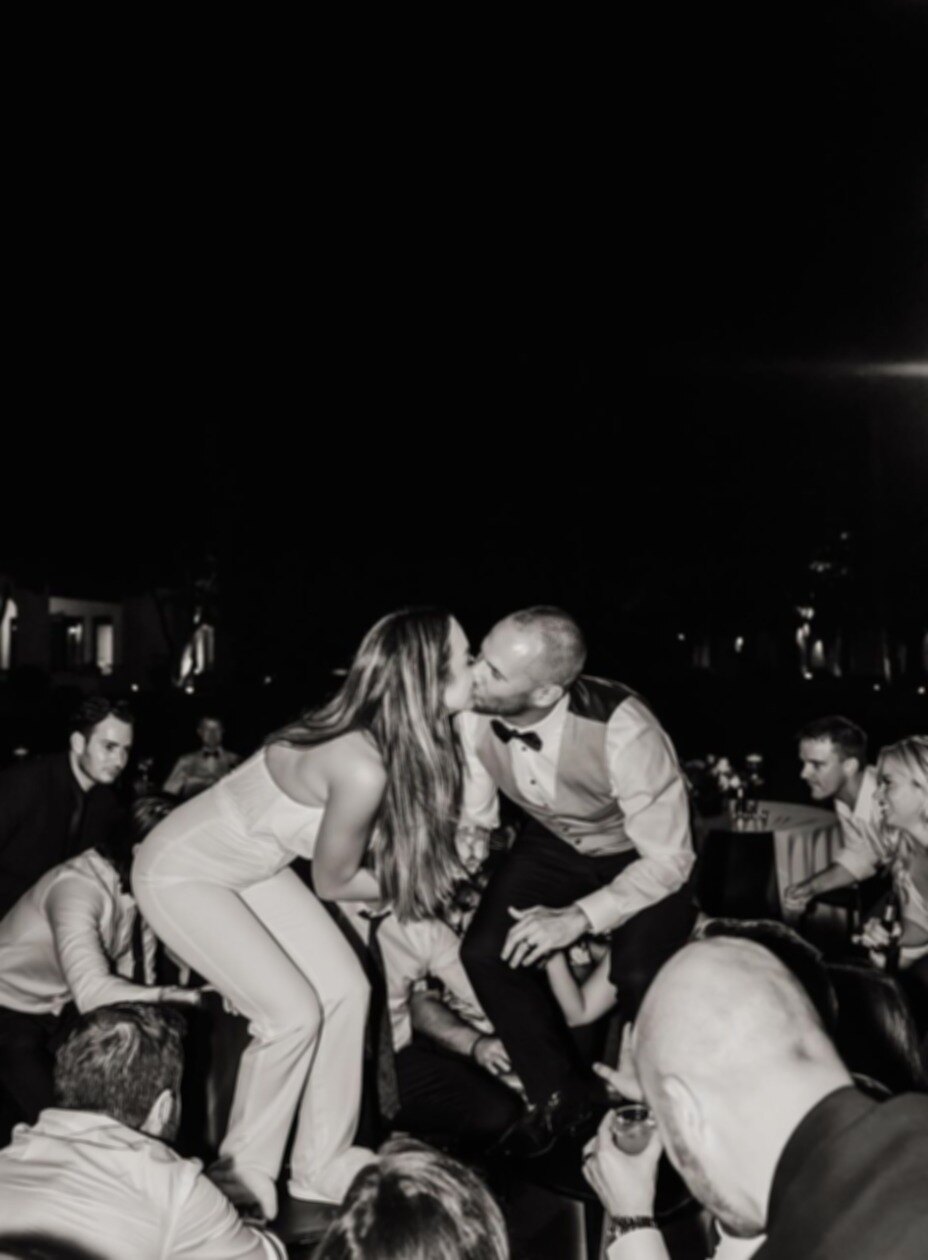 Reception celebration on the dance floor
